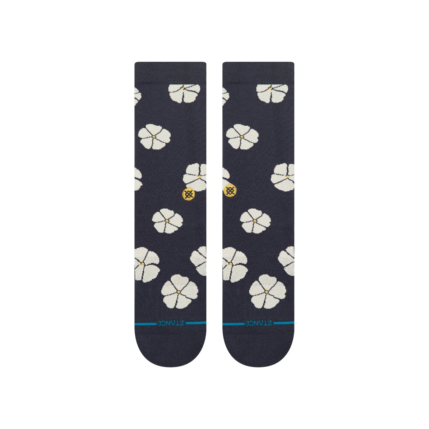 Floral Crew Sock Navy