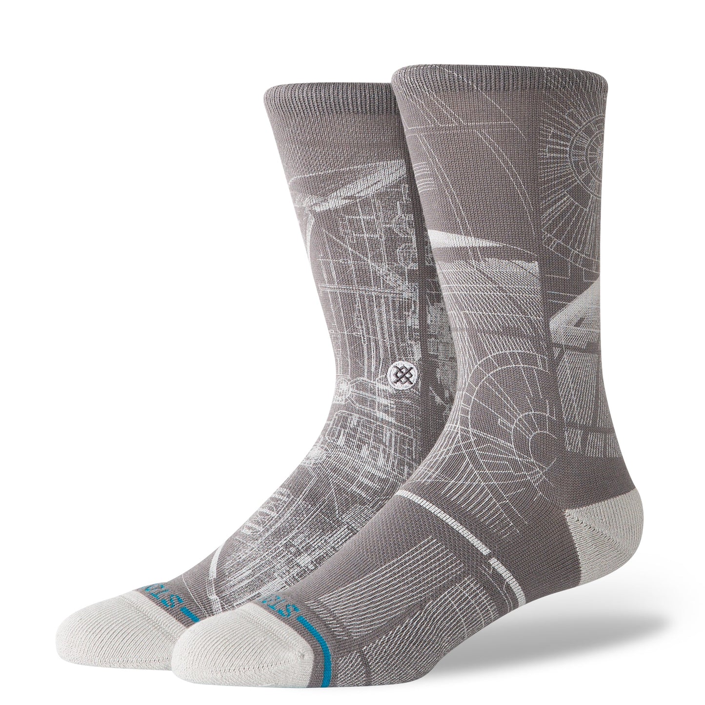 Stance Death Star Wars Crew Sock Grey