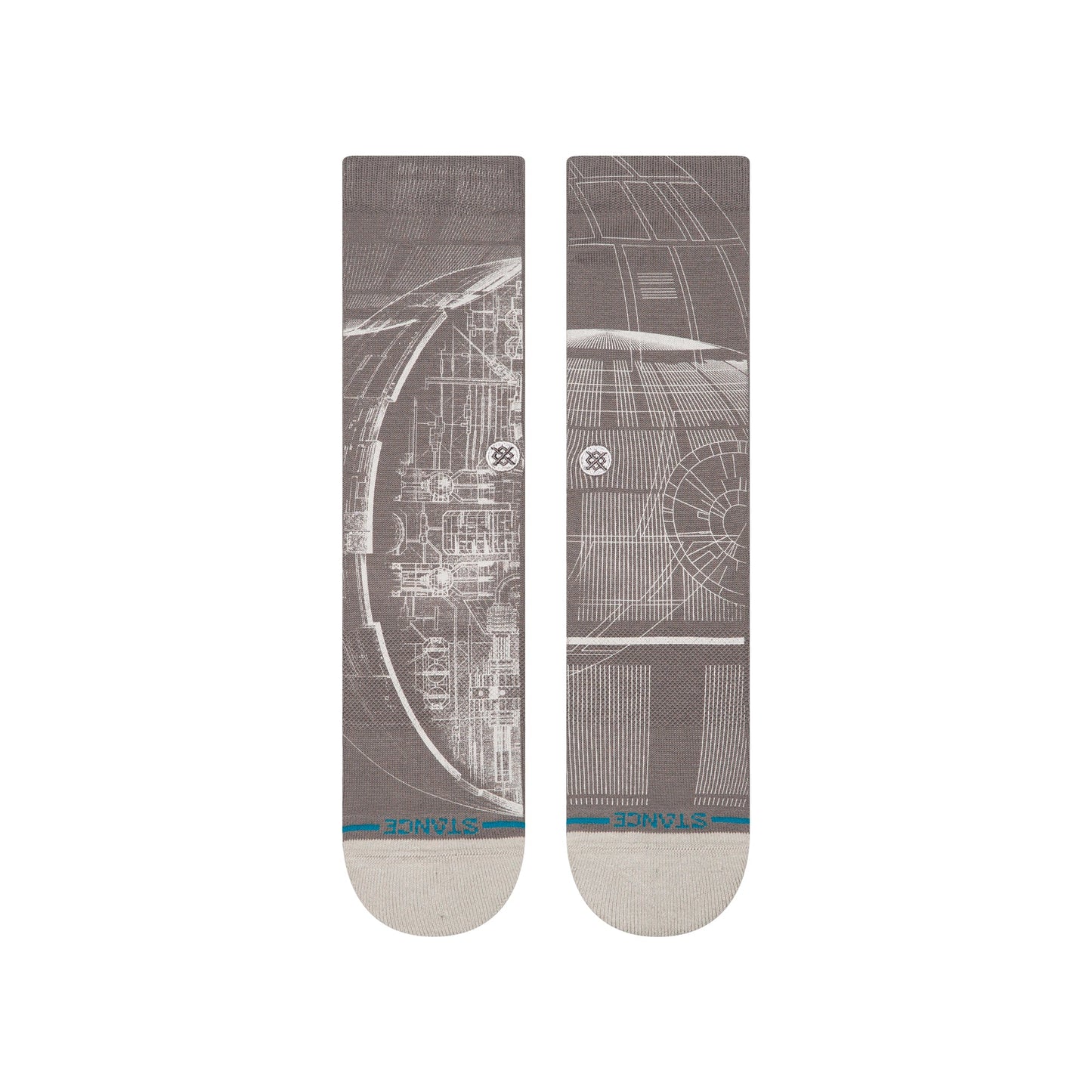 Stance Death Star Wars Crew Sock Grey