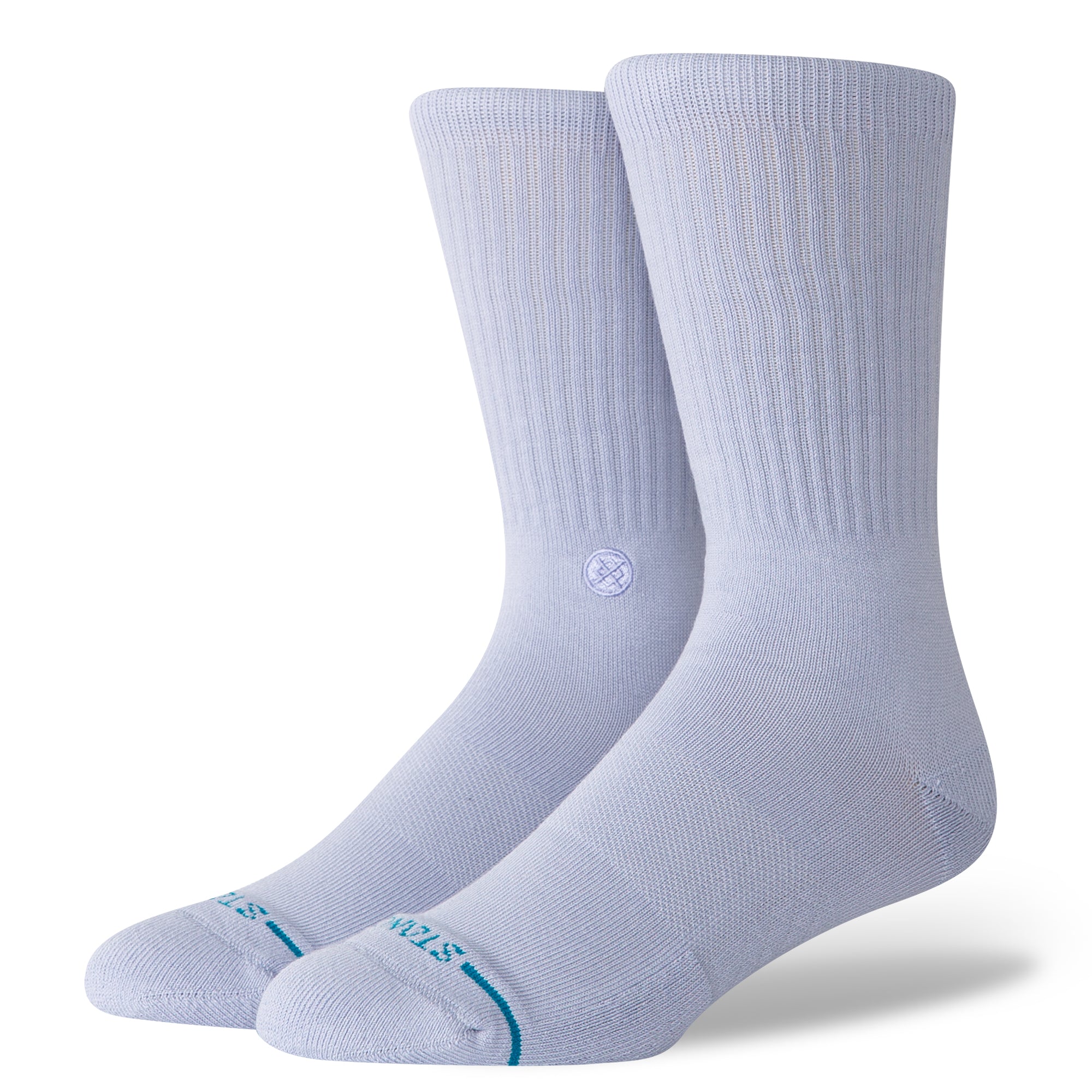 Stance Mens Icon Solid Color Cotton Crew Socks (Turquoise, M