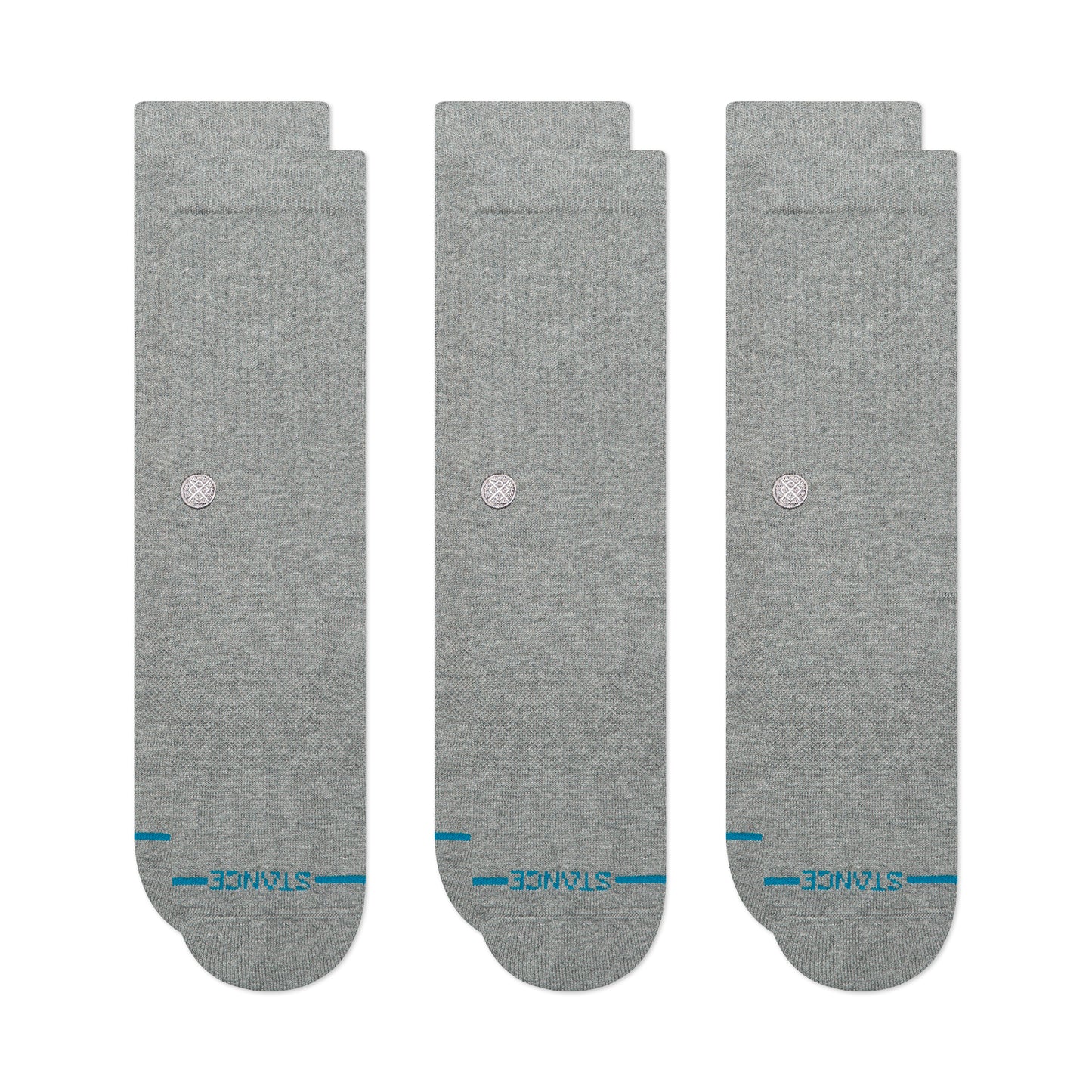Stance Icon Crew Sock 3 Pack Grey Heather