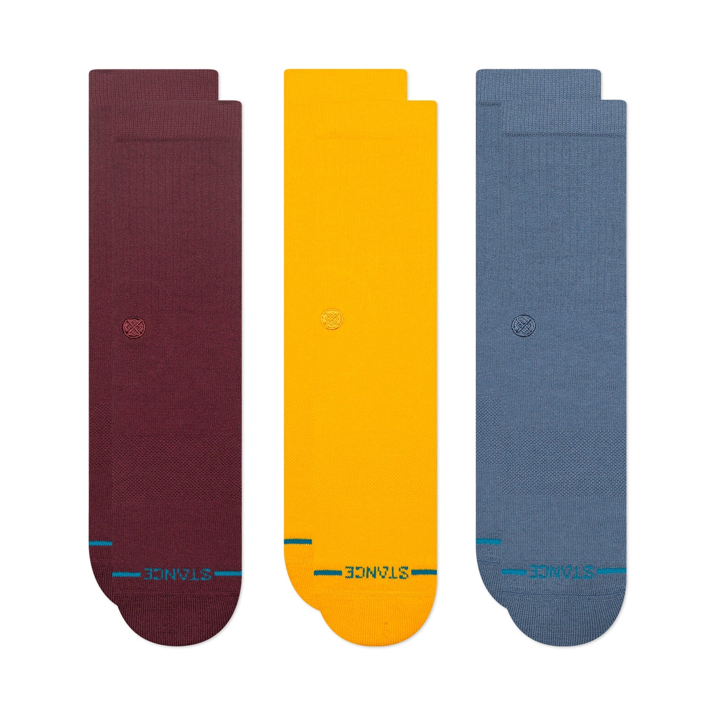 Icon Crew Sock 3 Pack Wine