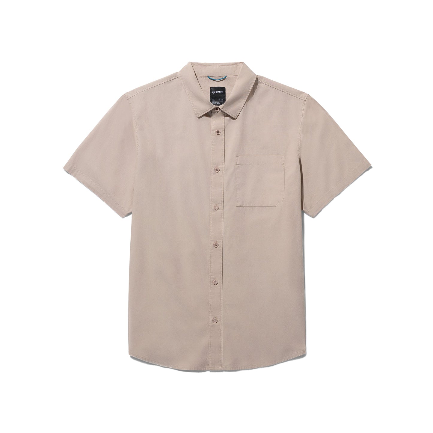 Stance Bales Button Up T-Shirt String Grey