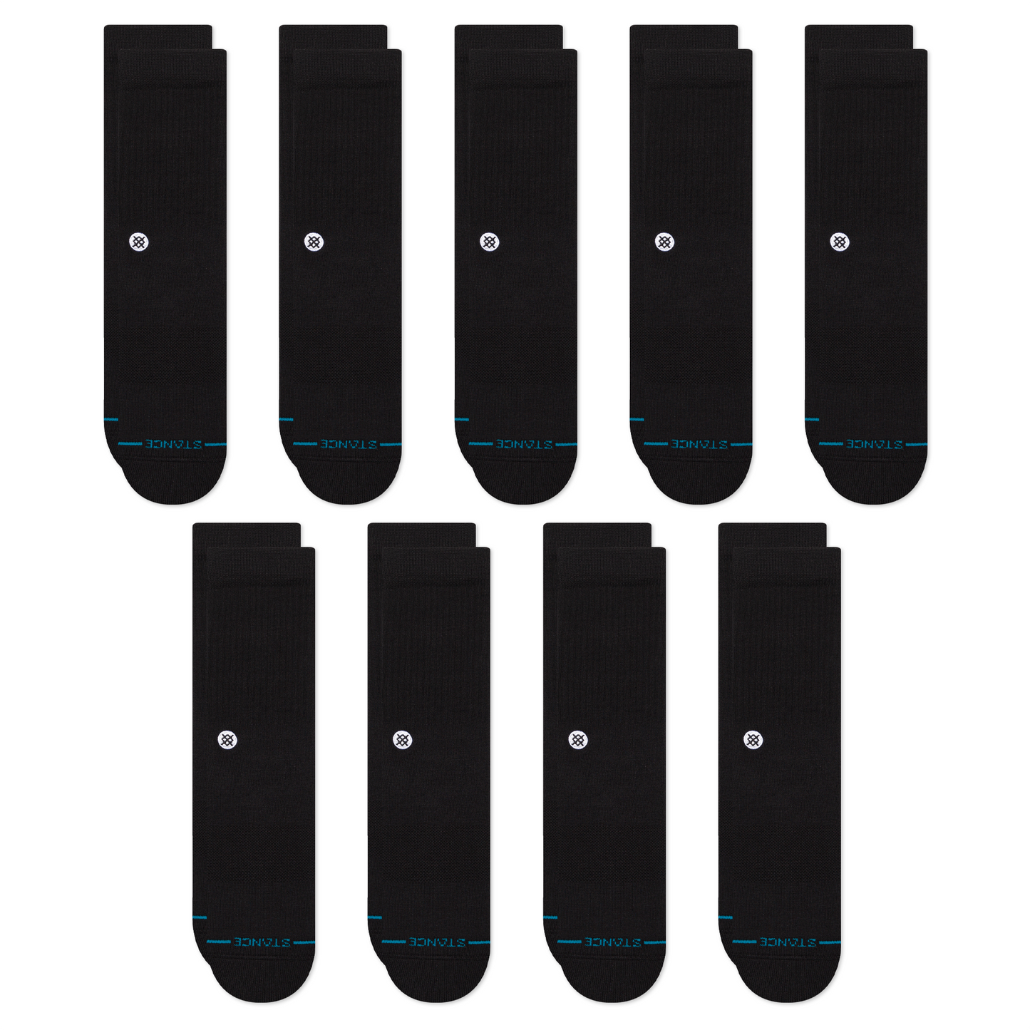 Stance ICON CREW SOCK 9 PACK Black