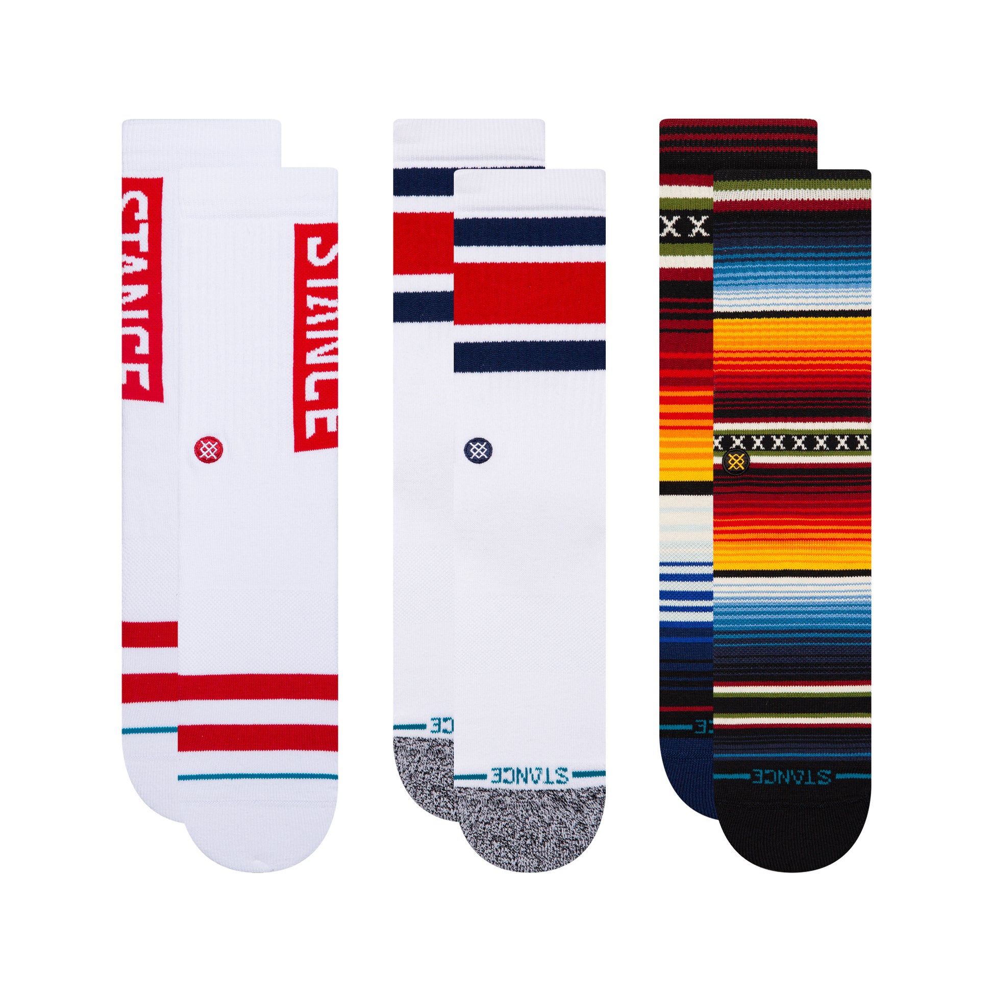 Stance STAPLES CREW SOCK 3 PACK - BOYD x OG x CURREN Multi