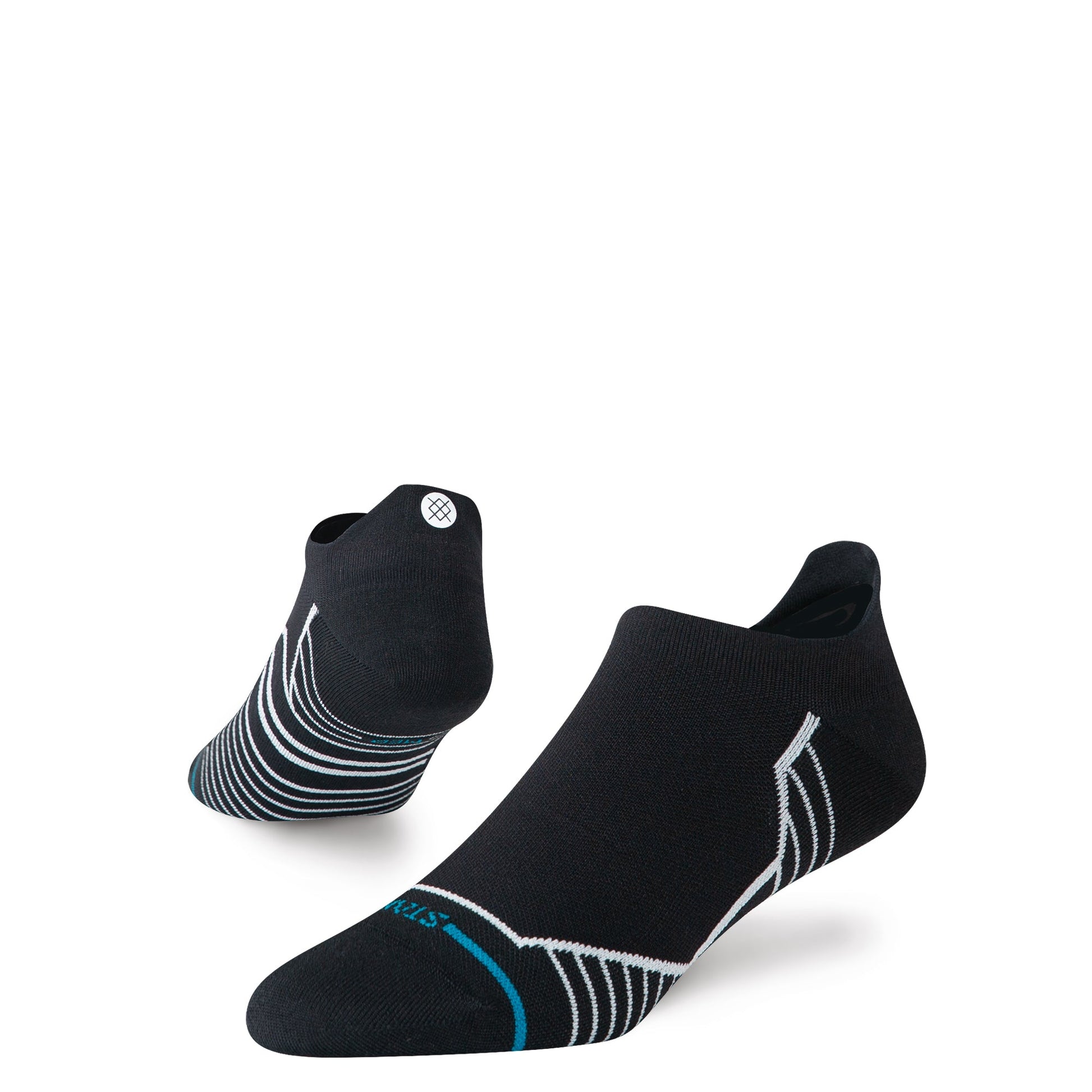 Variegated Ultra Light Tab Sock Black