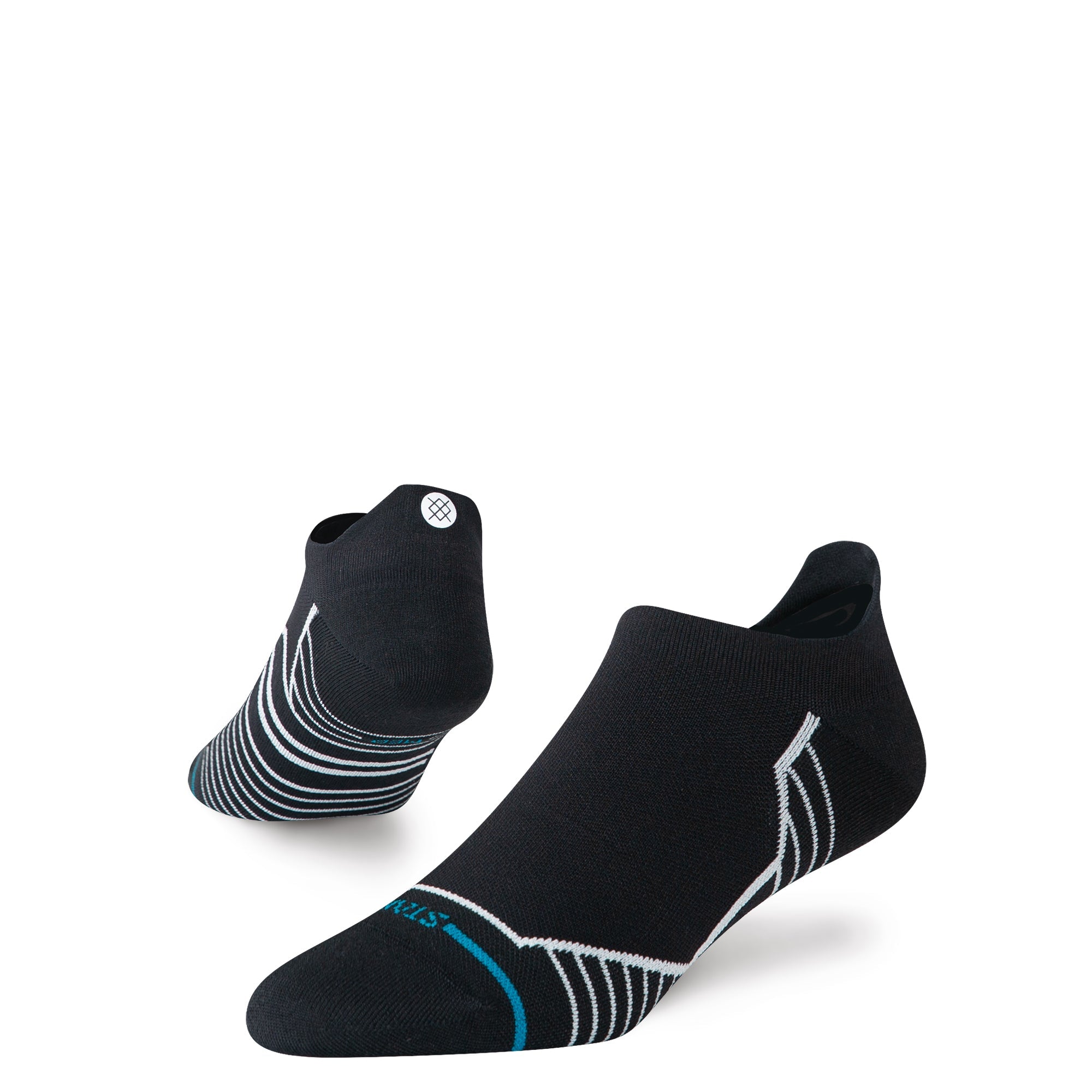Variegated Ultra Light Tab Sock Black