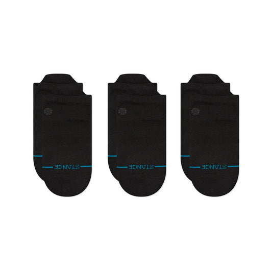 Stance Icon Low Tab Sock 3 Pack Black/Black