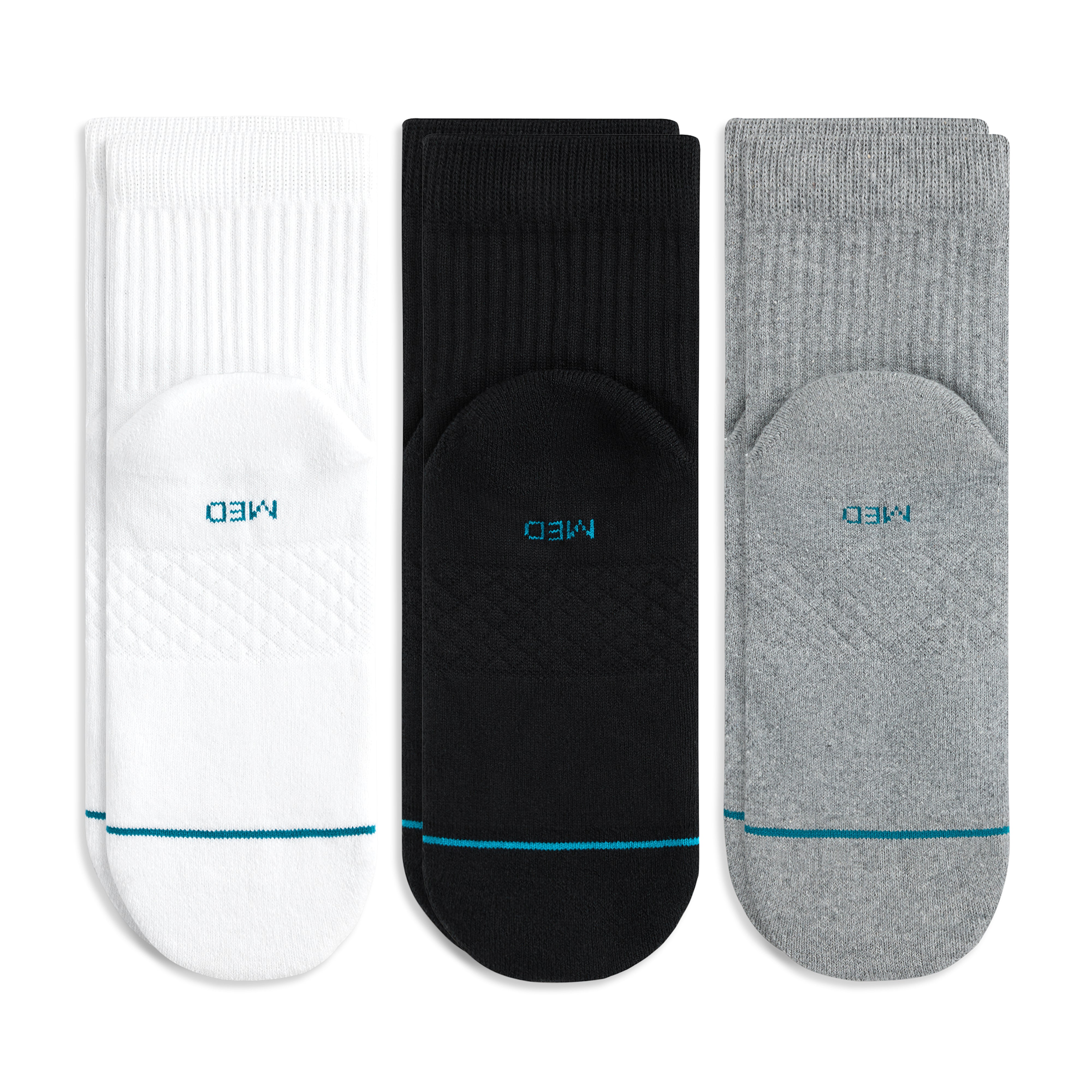 Stance Icon Quarter Sock 3 Pack Black Grey
