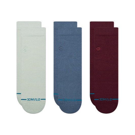 Stance Icon Quarter Sock 3 Pack Pale Blue