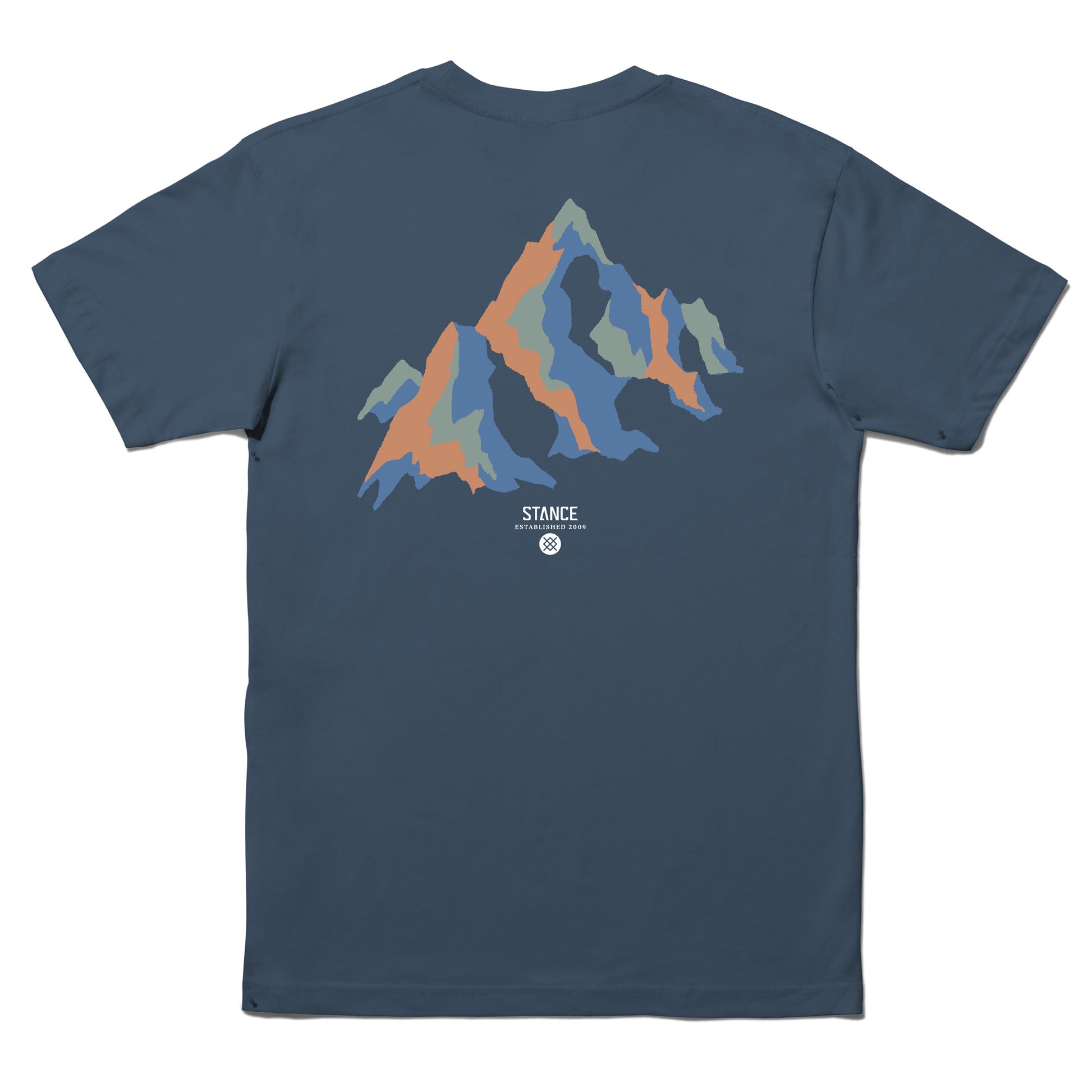 Stance Peaks T Shirt Sea Blue