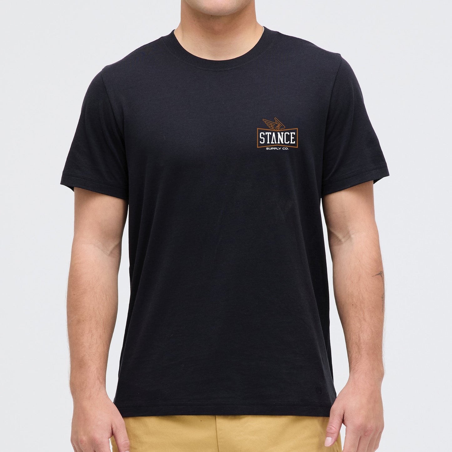 Stance Winged T Shirt Black|Model