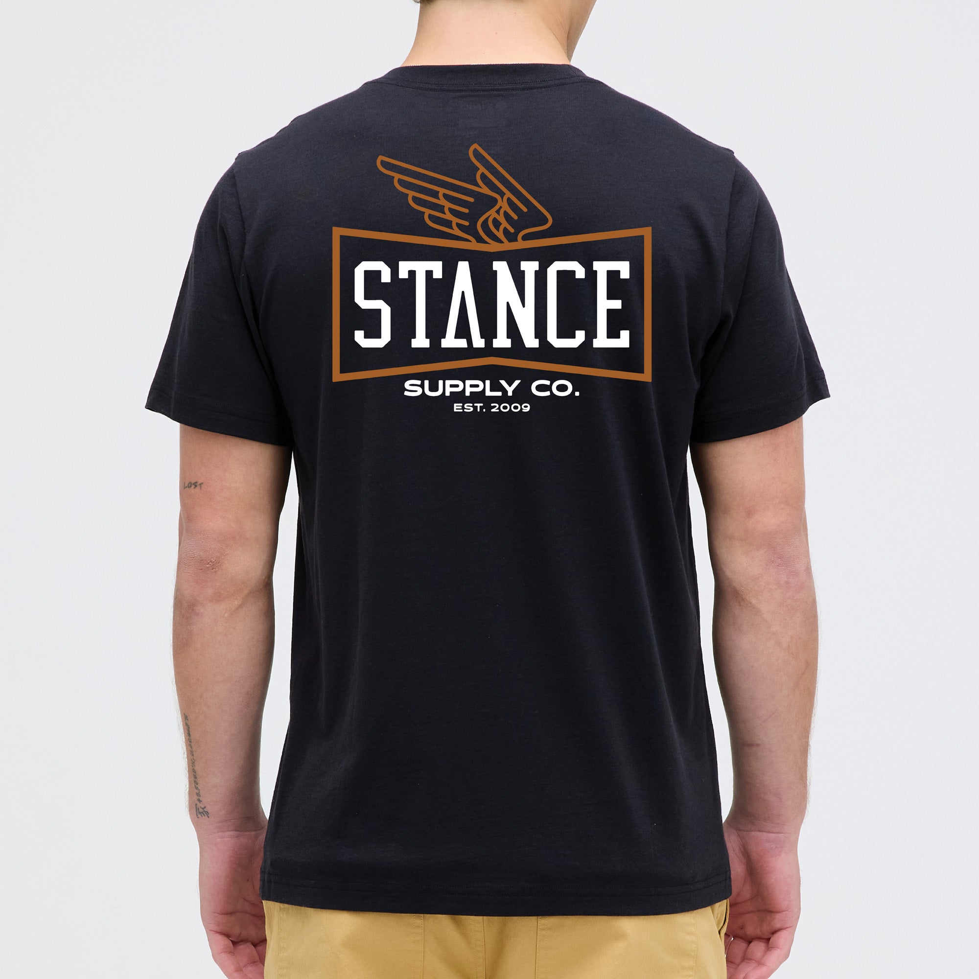 Stance Winged T Shirt Black|model
