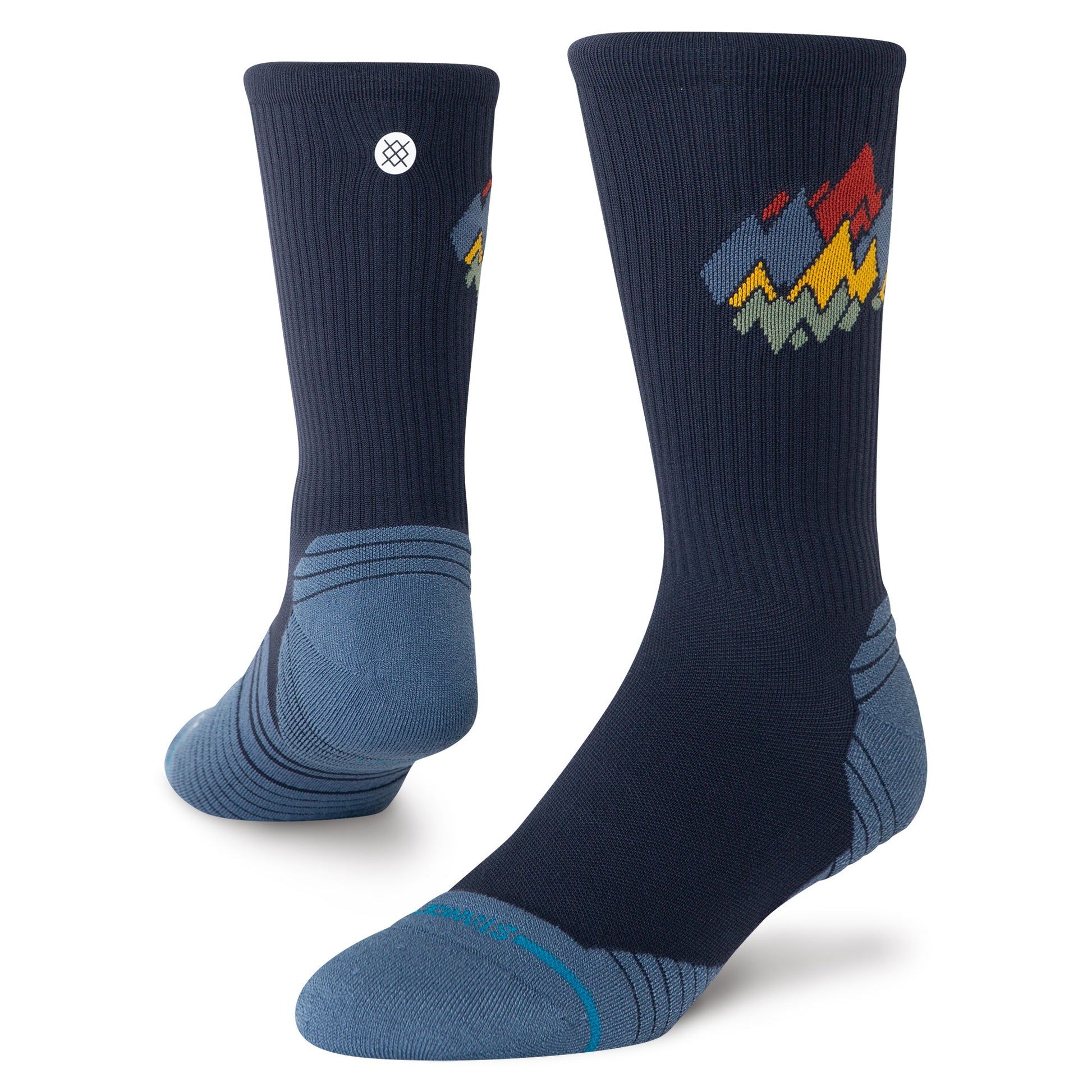 Stance Peaks Ribbed Light Crew Sock Navy