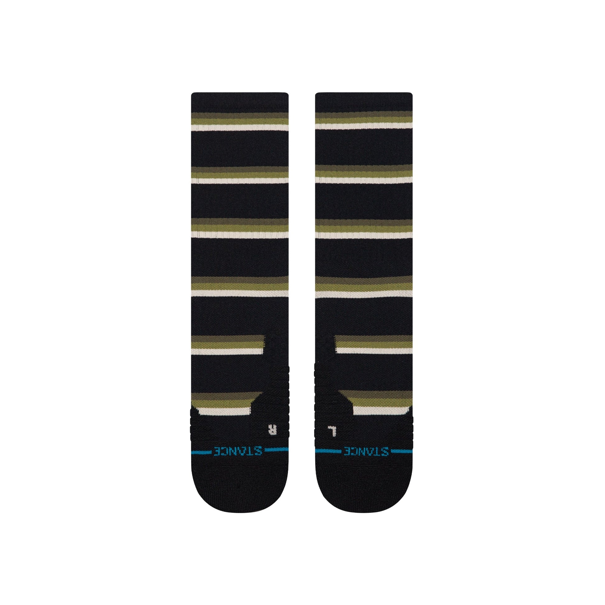 Stance Multistripe Mid Ribbed Crew Sock Black