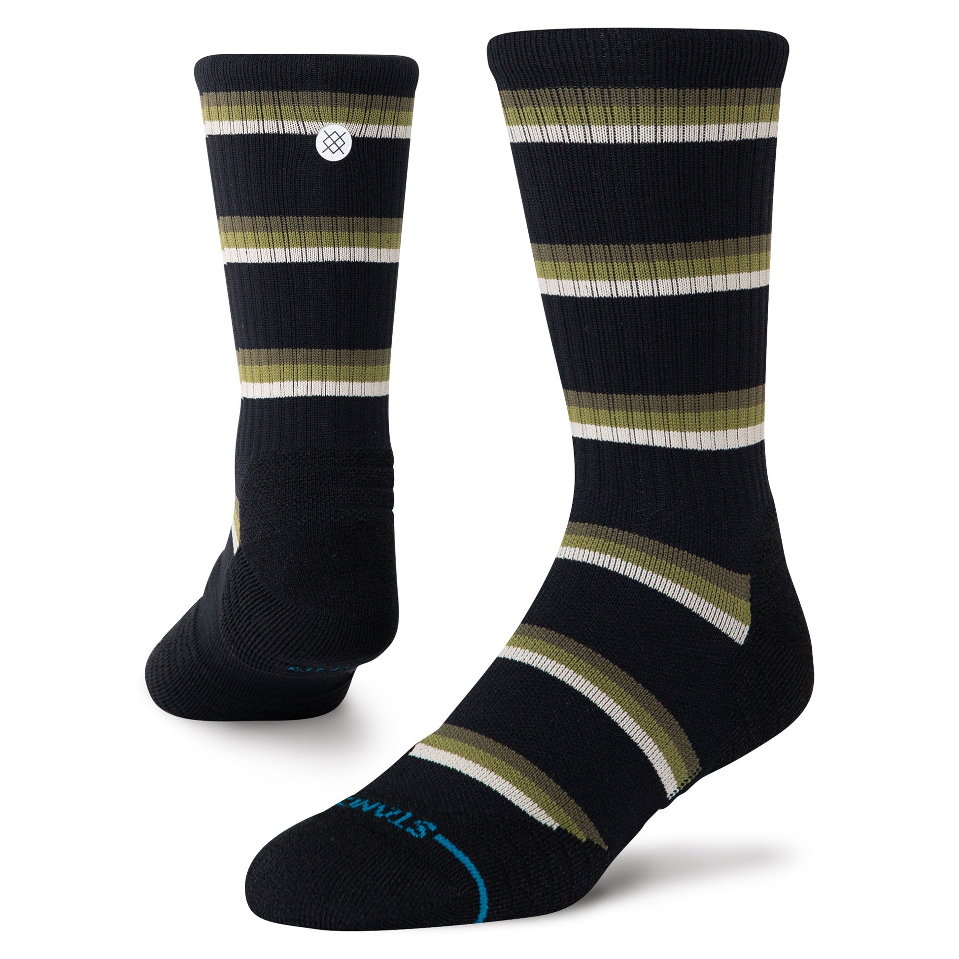 Stance Multistripe Mid Ribbed Crew Sock Black