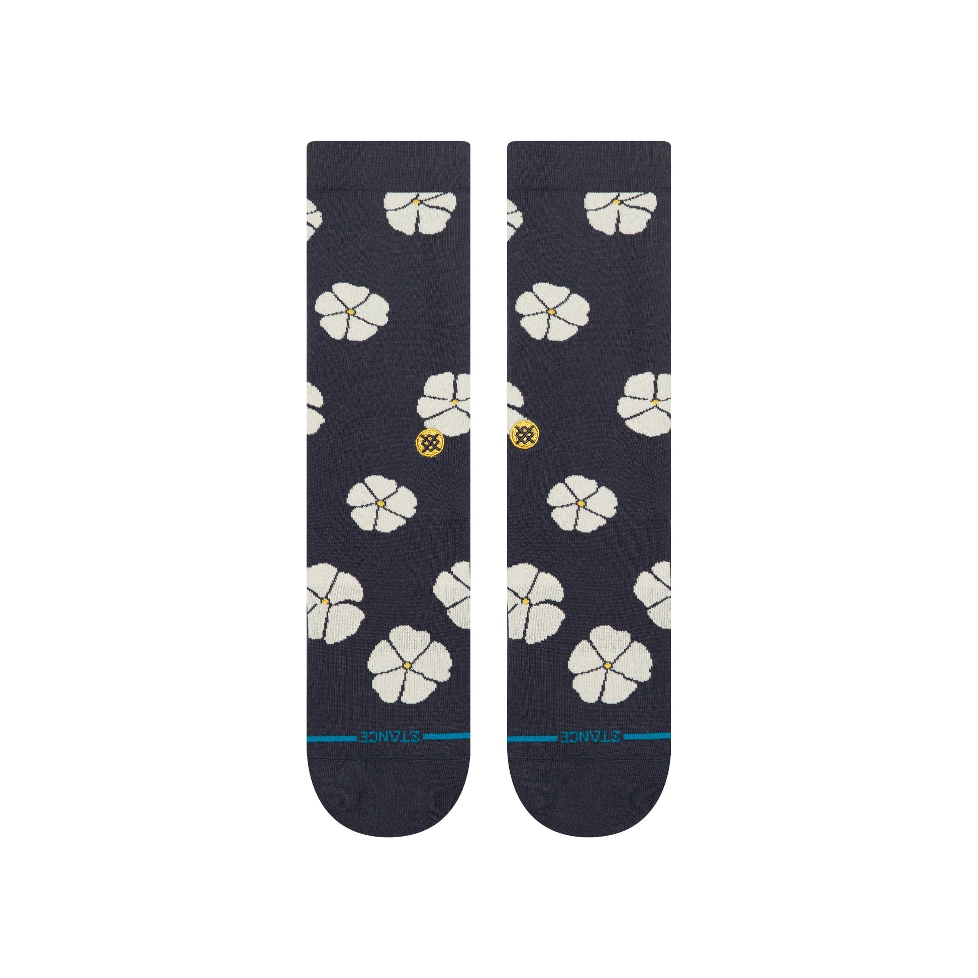 Floral Crew Sock Navy