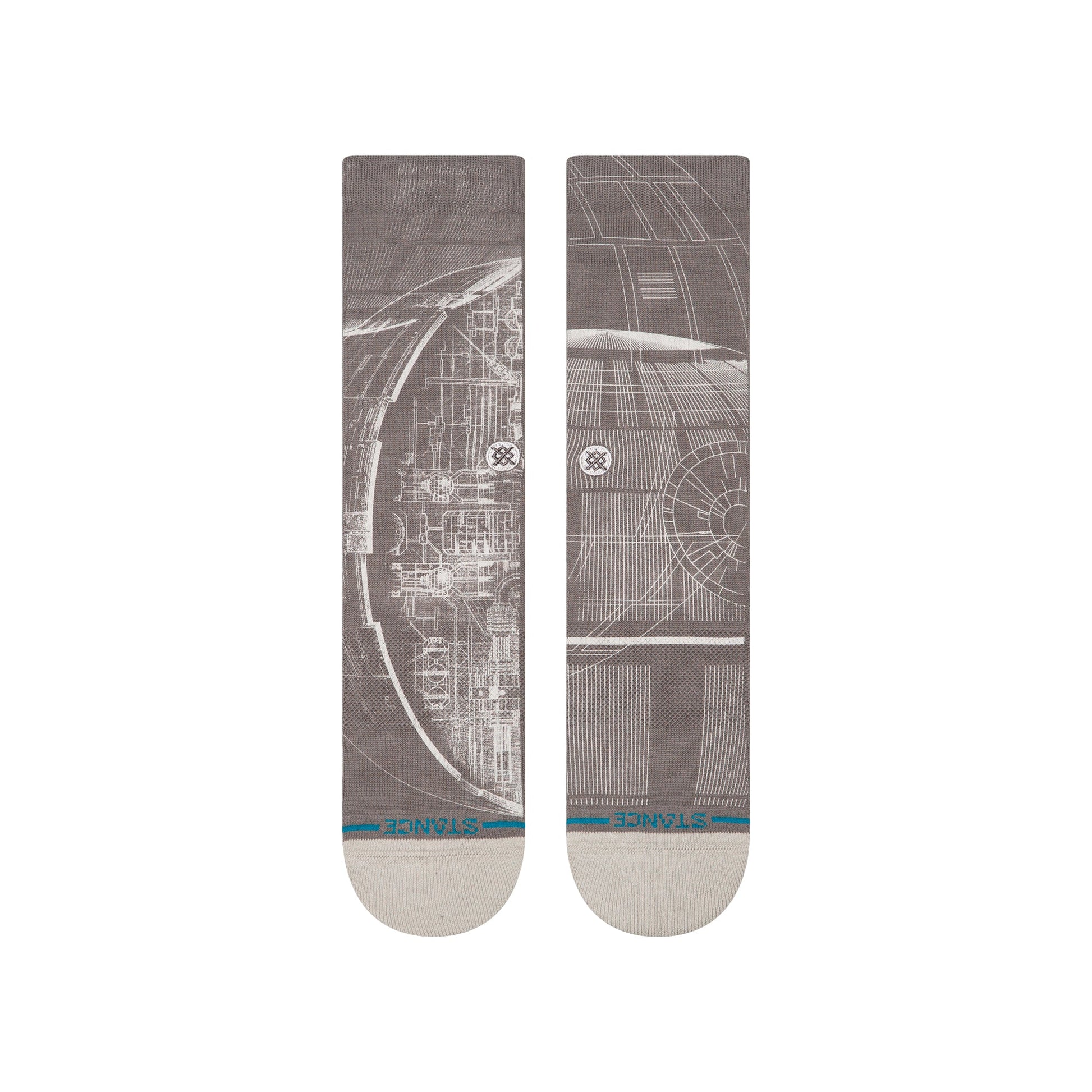 Stance Death Star Wars Crew Sock Grey