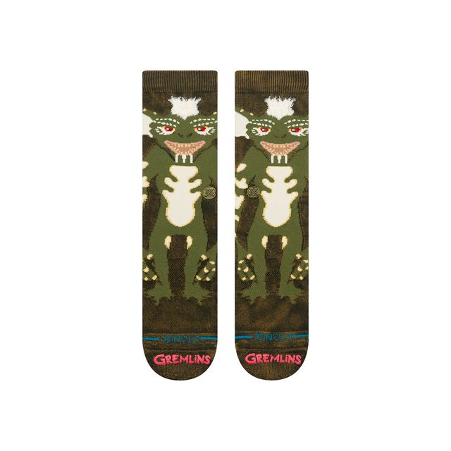 Stance Stripe Gremlins Crew Sock Dark Green