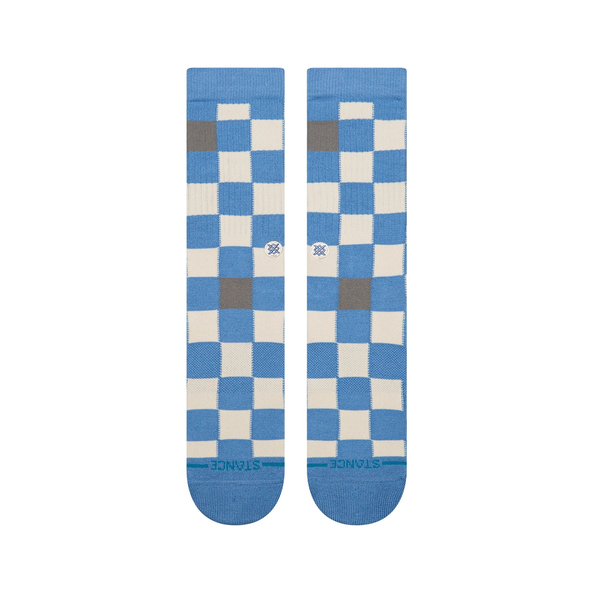Stance Chef Check Crew Sock - Capri Blue