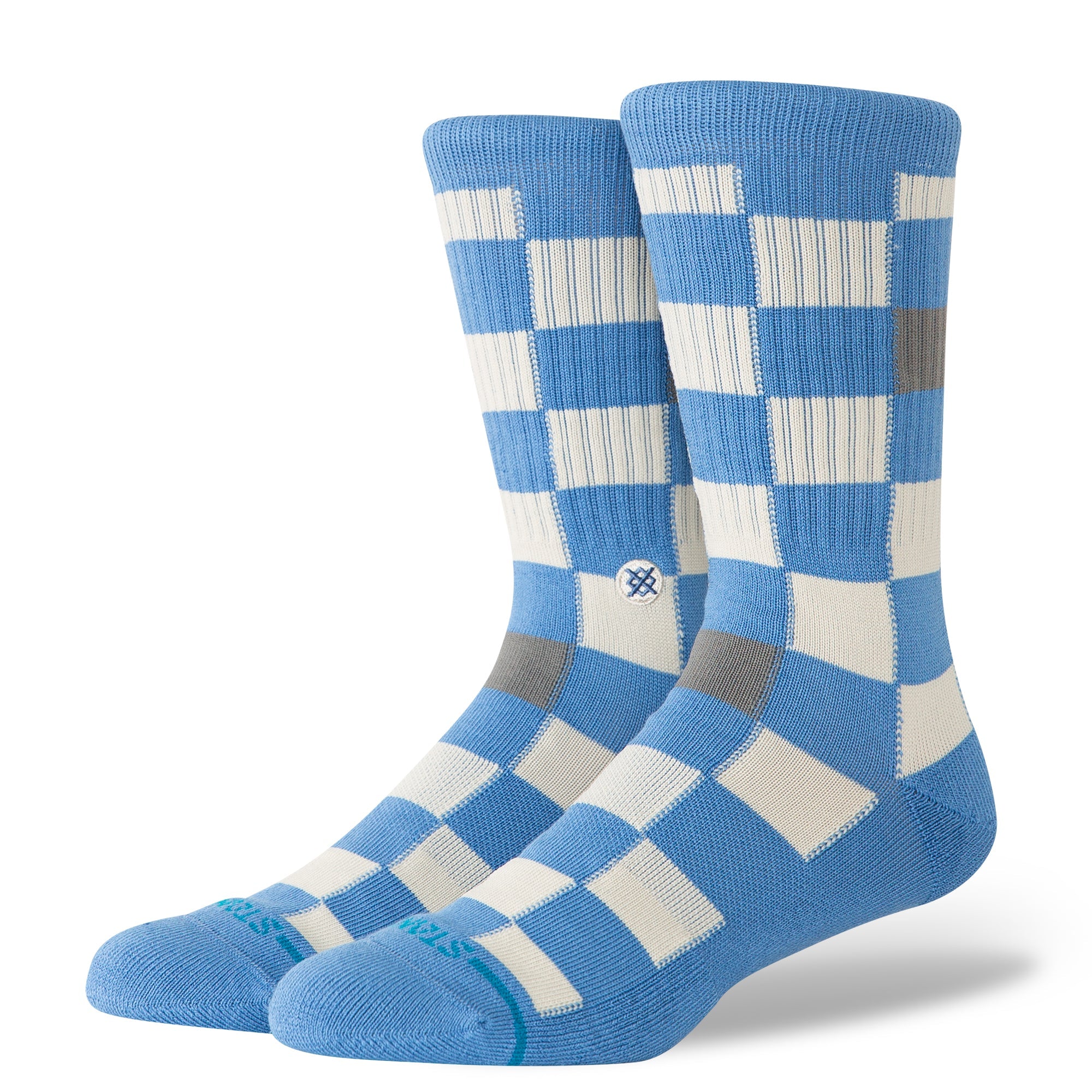Stance Chef Check Crew Sock - Capri Blue