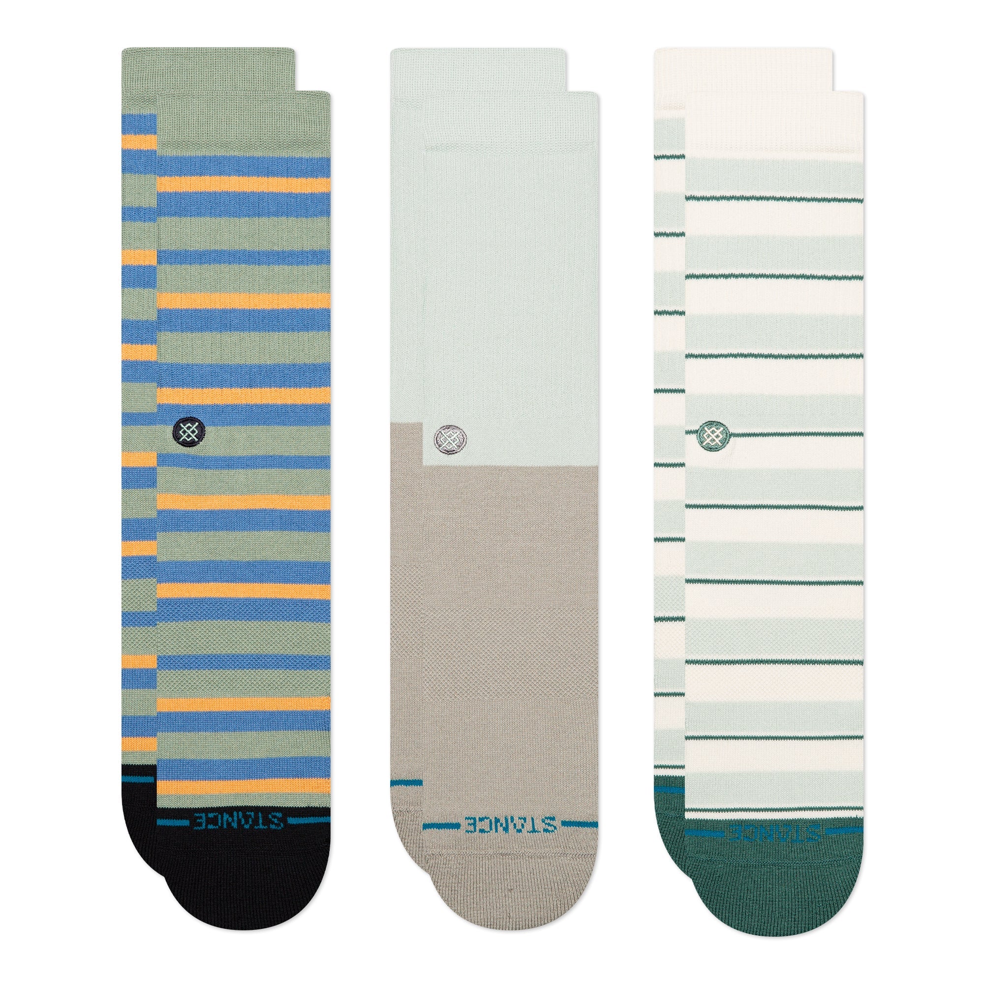 Stance Prep Stripe Sock 3 Pack Pale Blue
