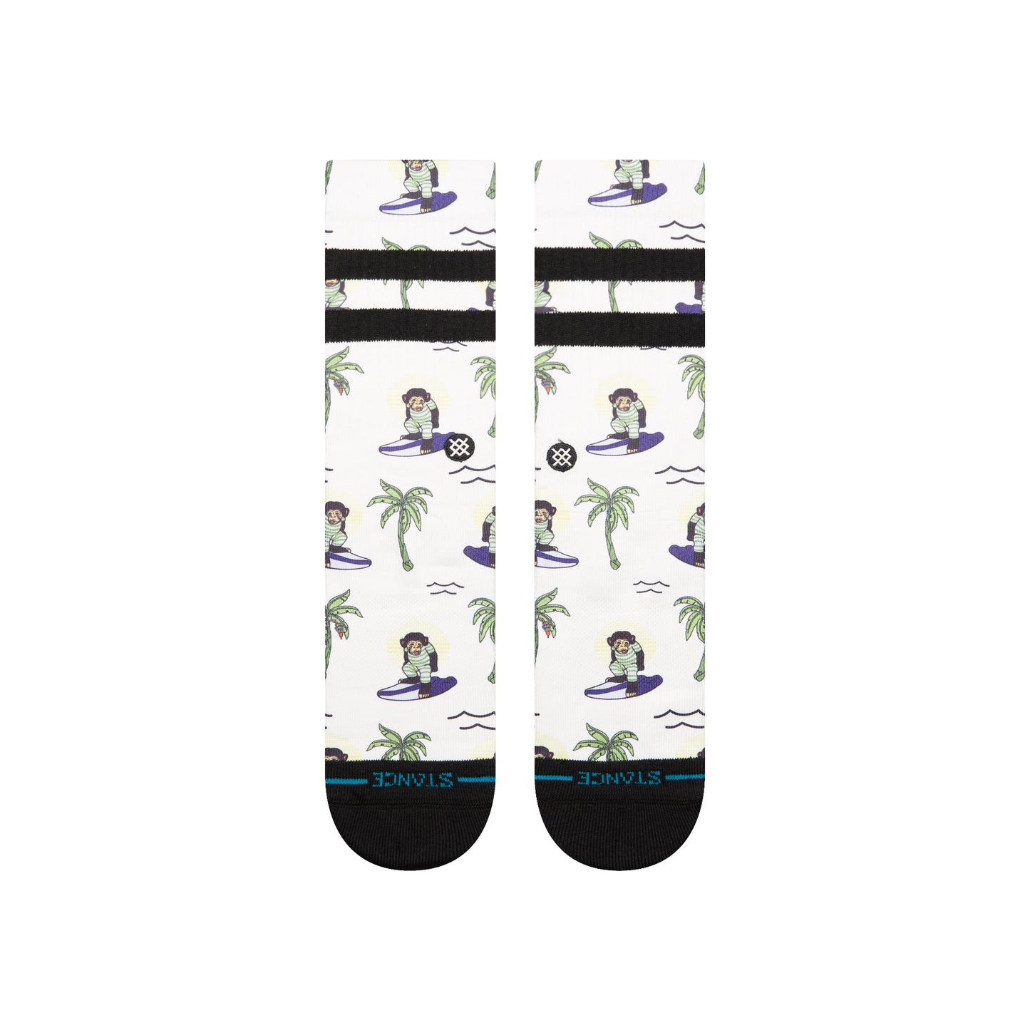 Stance Surfing Monkey Crew Sock White
