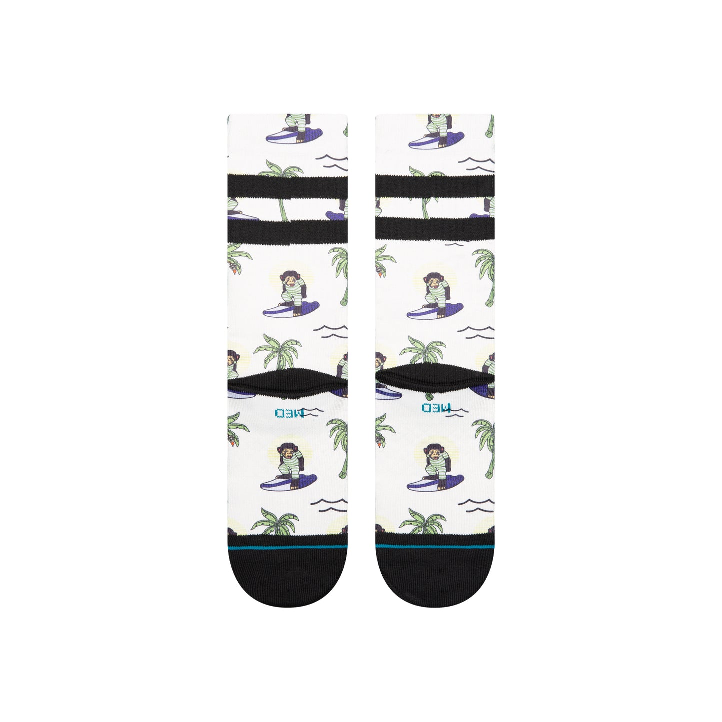 Stance Surfing Monkey Crew Sock White