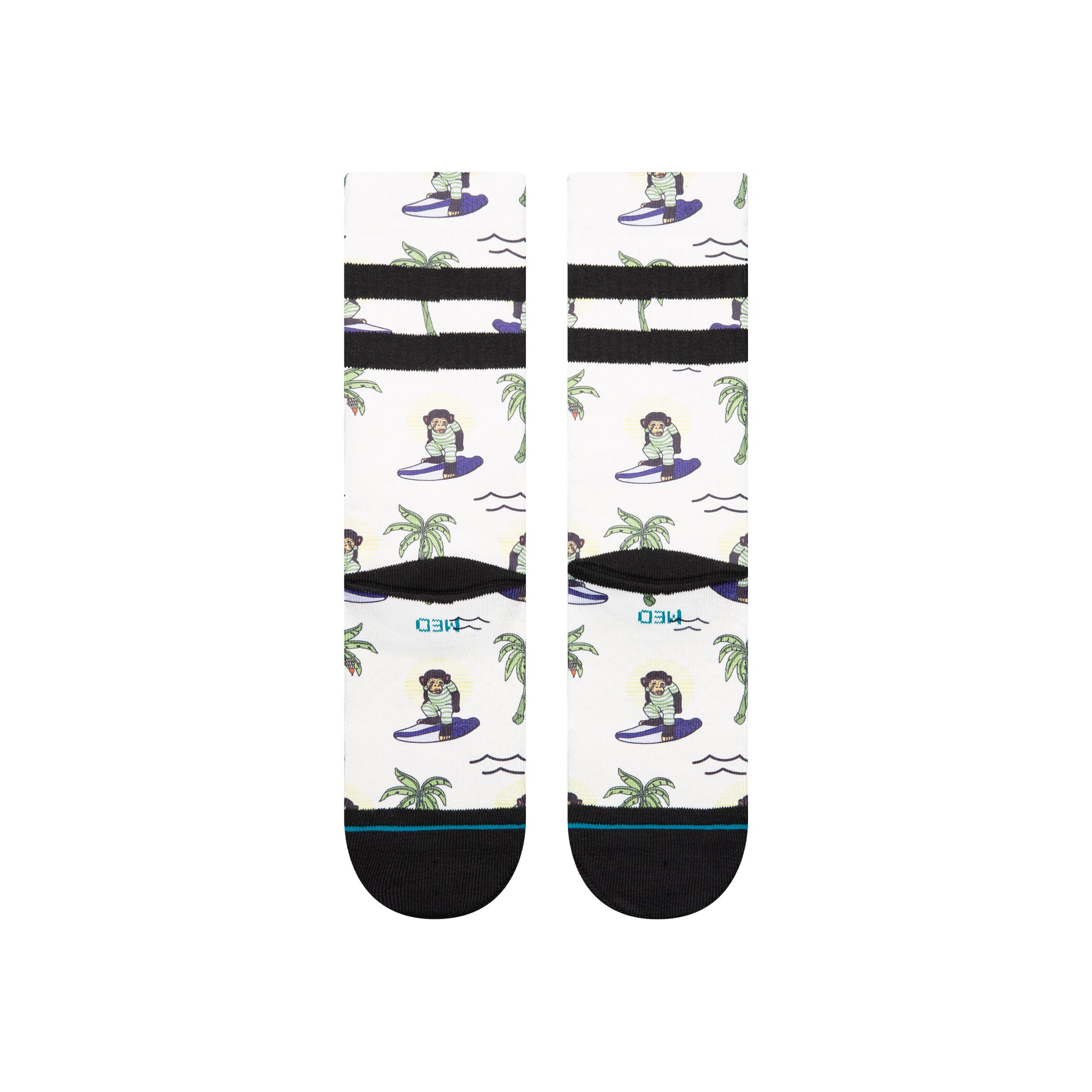 Stance Surfing Monkey Crew Sock White