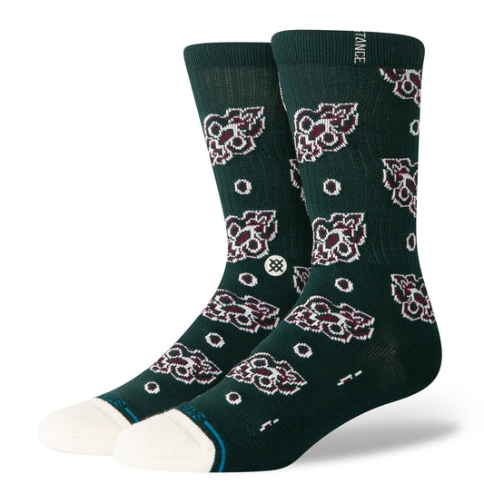 Pine Brocade Crew Sock Pine