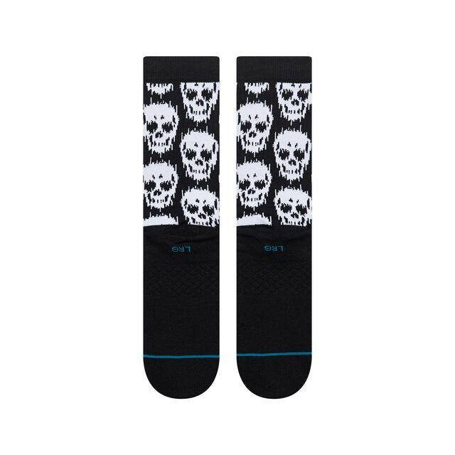 Stance Static Skull Crew Sock Black