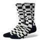 Stance Wave Check Crew Sock Black