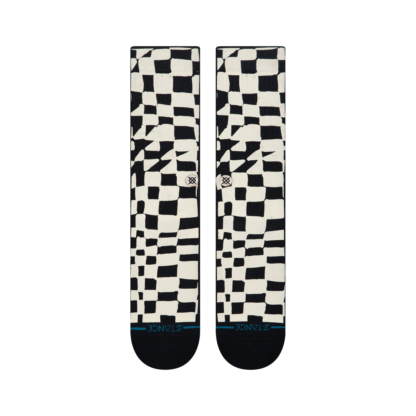 Stance Wave Check Crew Sock Black