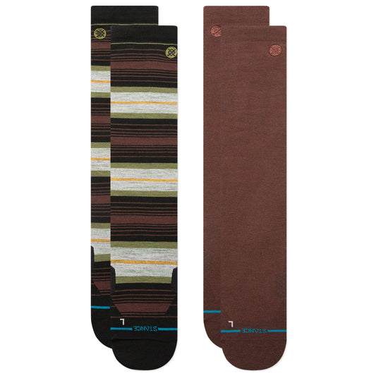 Stance Venture Ultra Light Wool Snow Sock 2 Pack Brown 