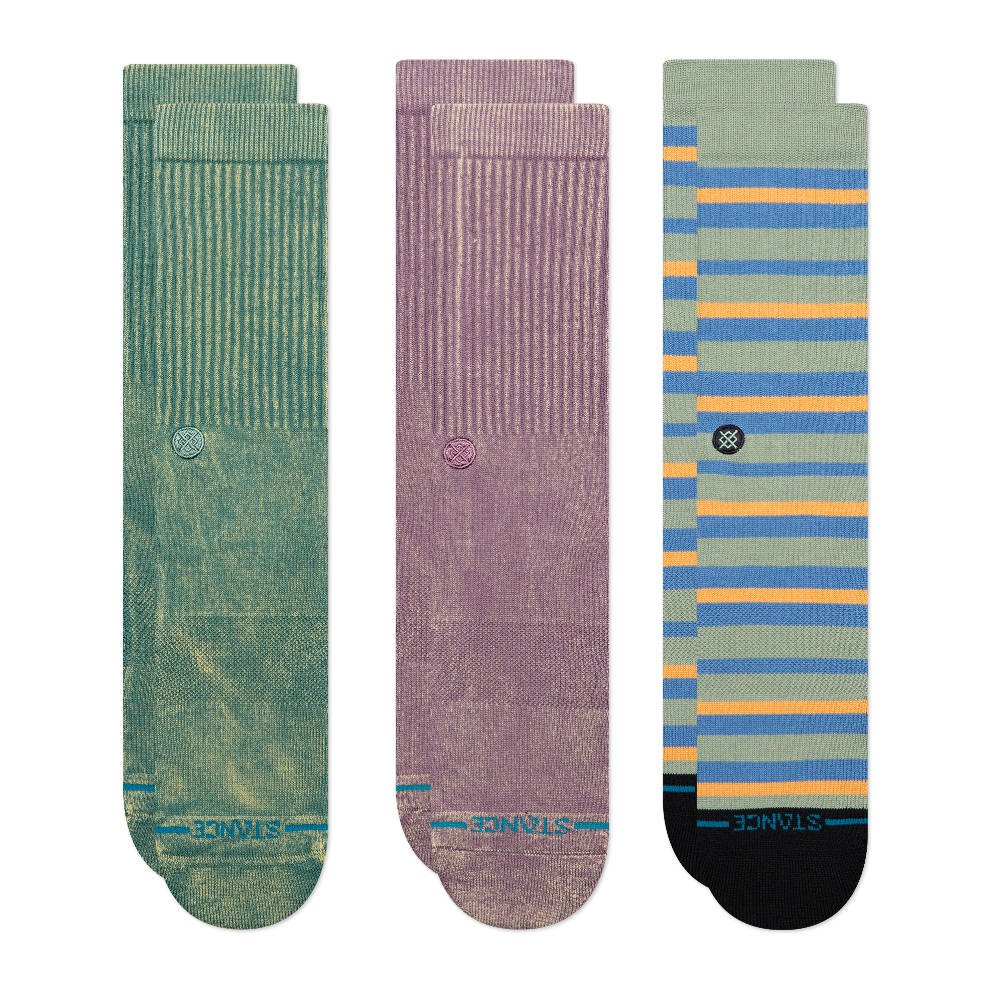Stance Icon Dyed and Lifestyle Crew Sock 3 Pack Multi