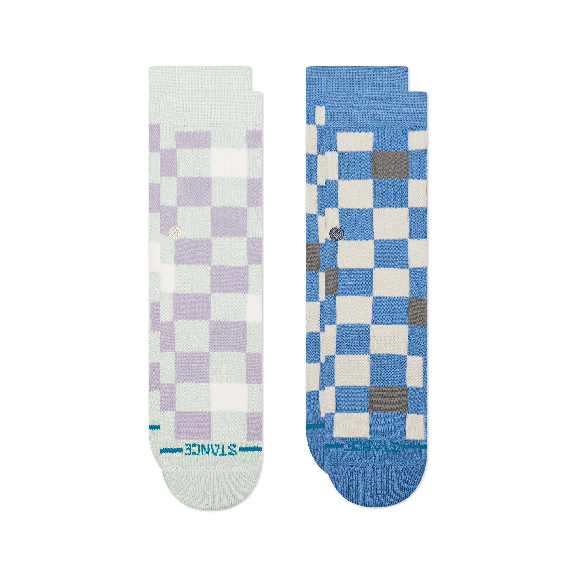Stance Kids Chef Check Crew Sock 2 Pack Lilac