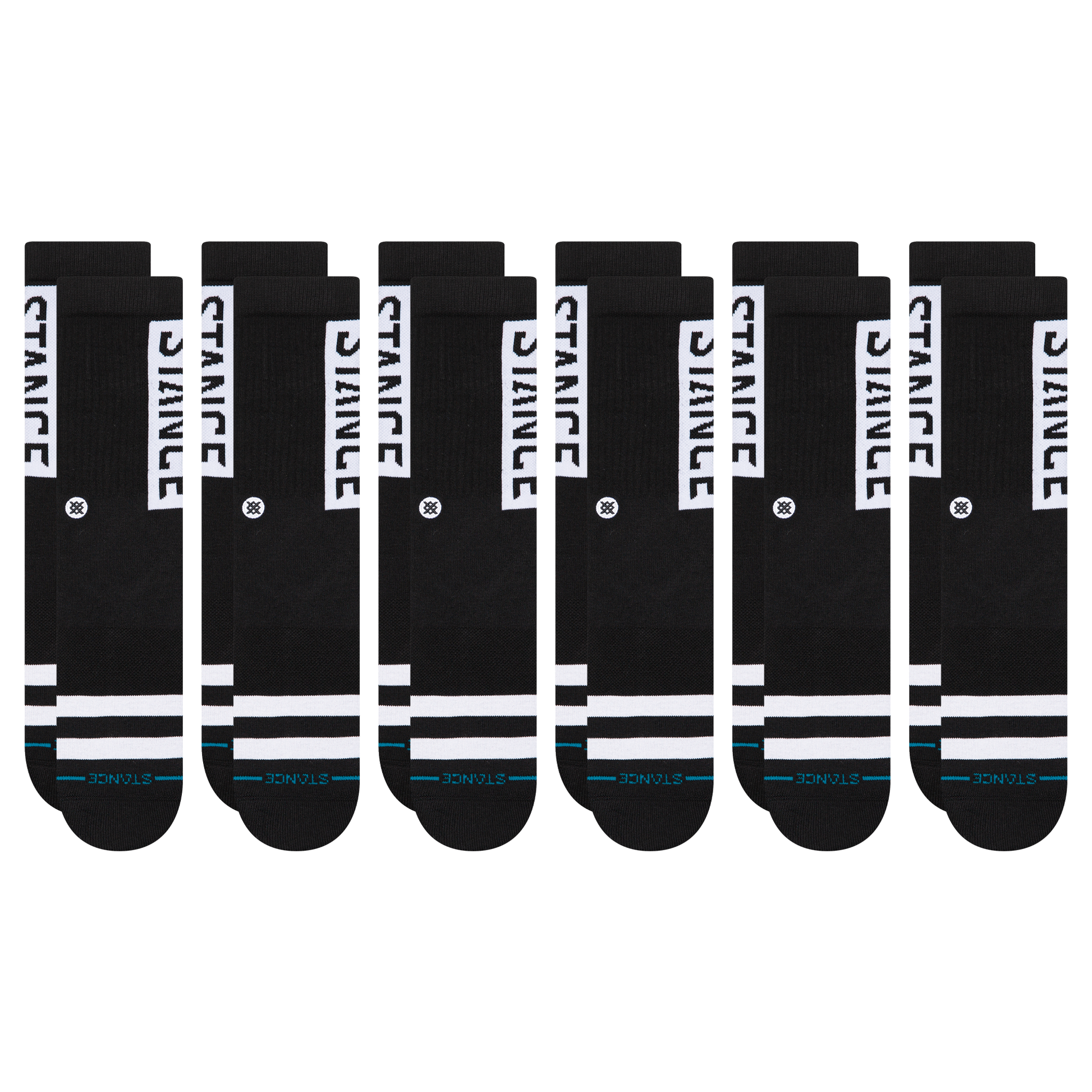 Stance OG Crew Sock 6 Pack Black