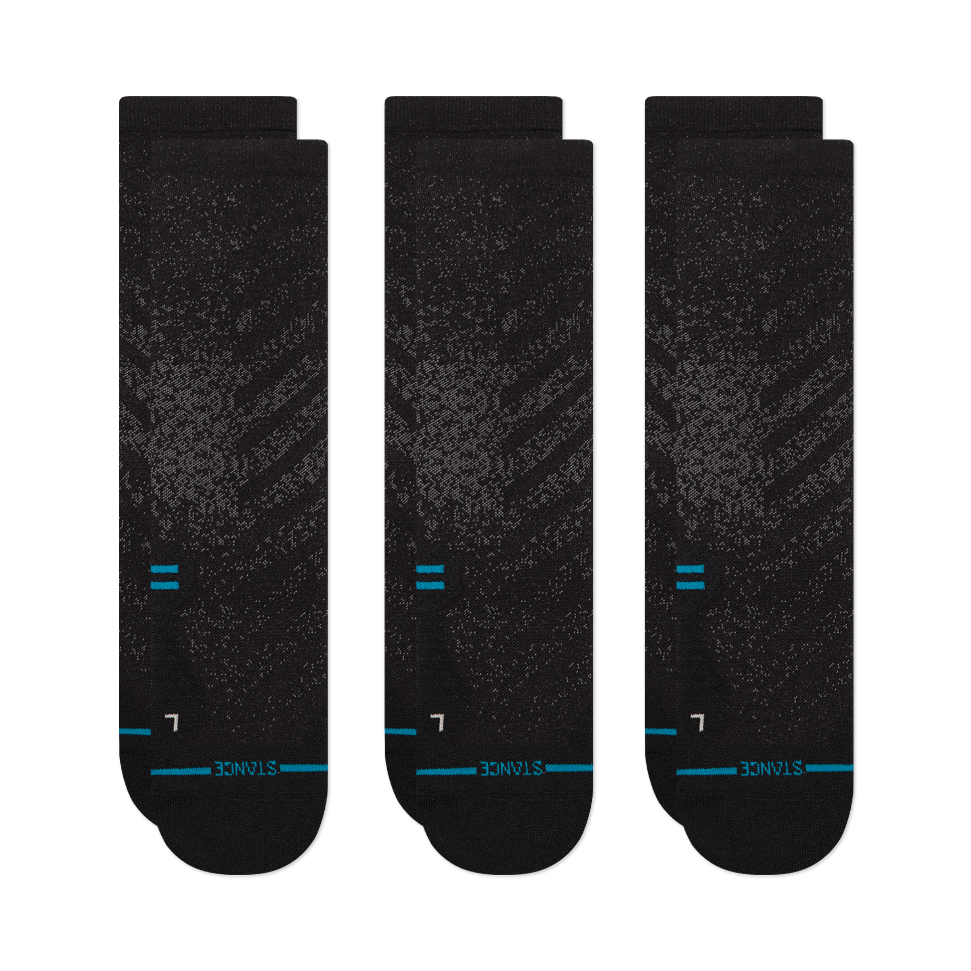 Stance Run Light Crew Sock 3 Pack Black