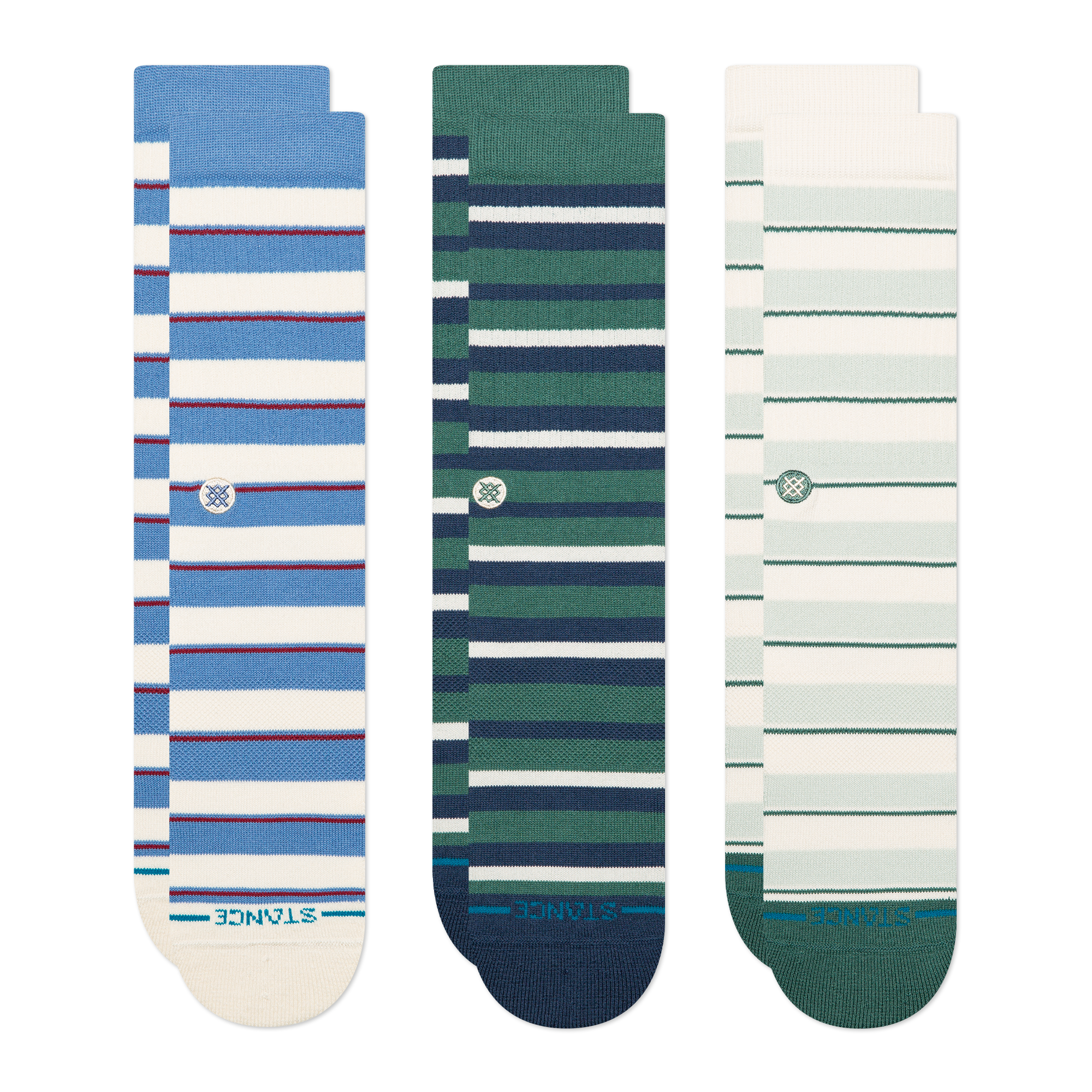 Stance Striped Crew 3 Pack Sock Multi