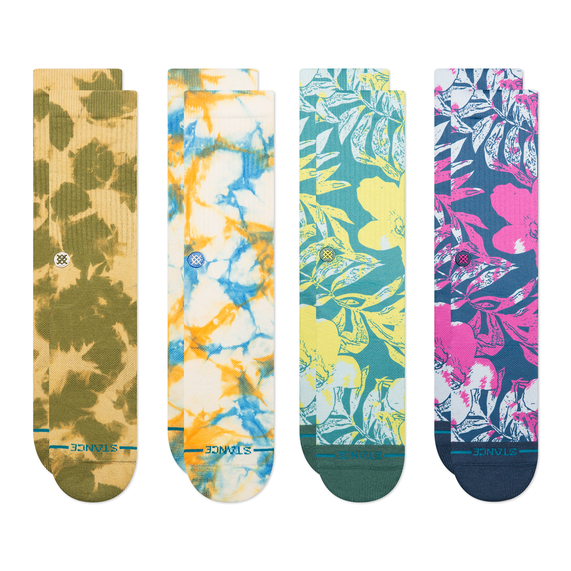 Stance Spotty Dye and Lihue Crew Sock 4 Pack - Multi