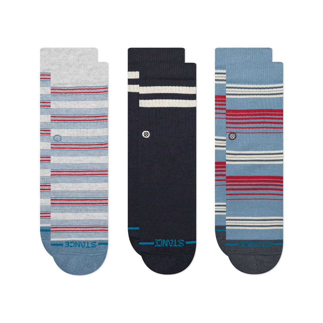 Stance Kids Easton Crew Sock 3 Pack Blue