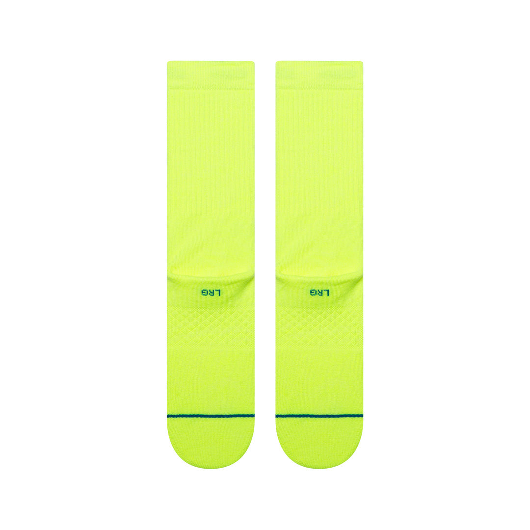 Stance Icon Crew Sock Neon Yellow
