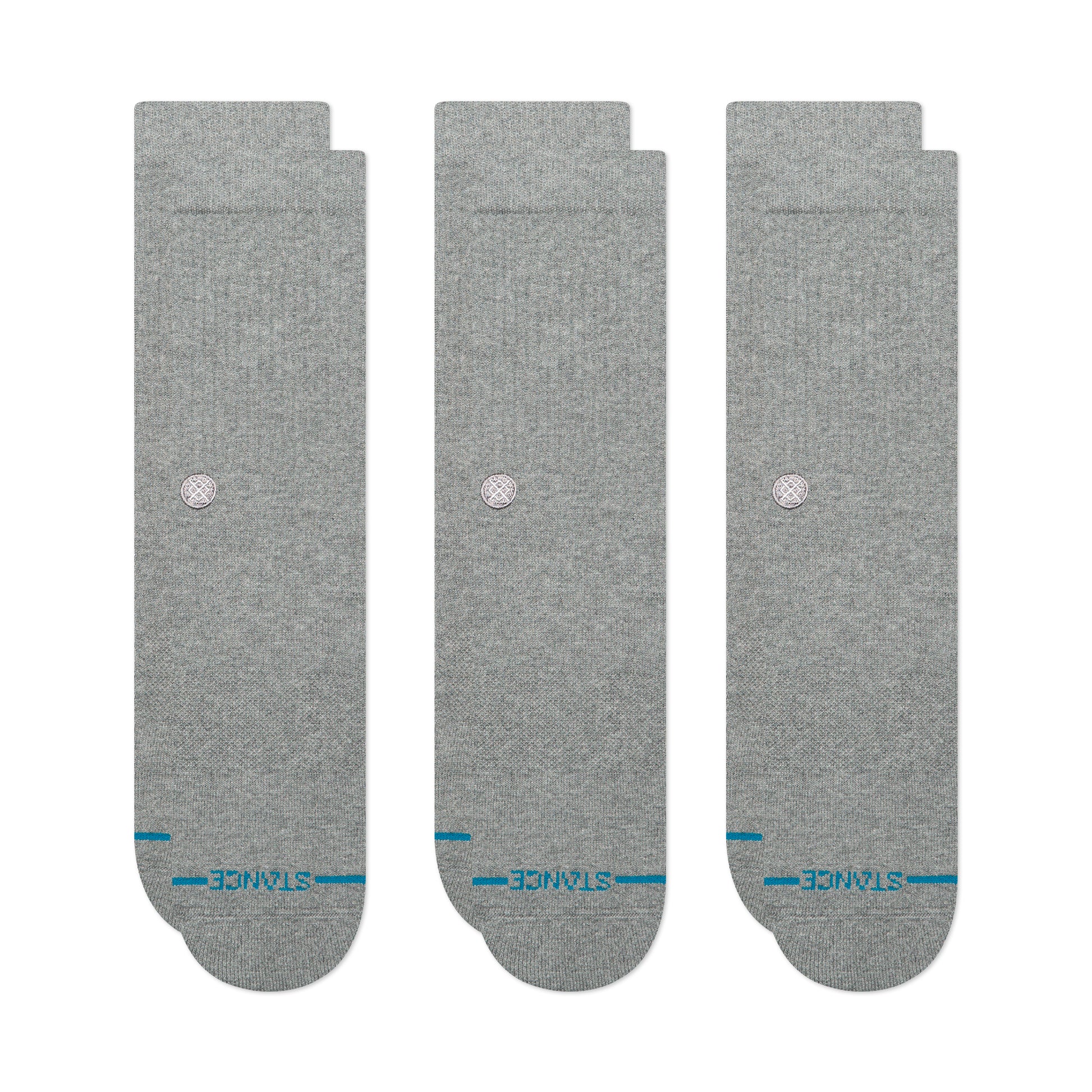 Stance Icon Crew Sock 3 Pack Grey Heather
