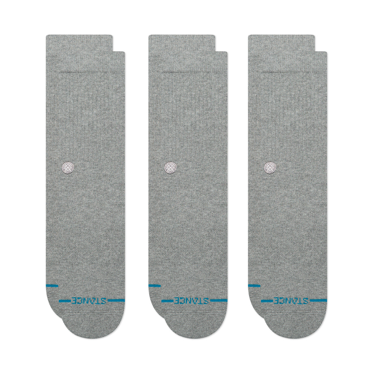 Stance Icon Crew Sock 3 Pack Grey Heather