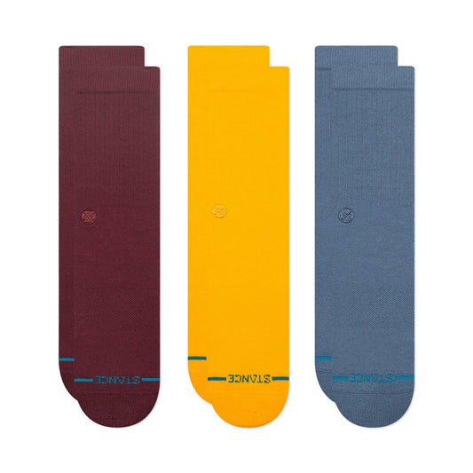 Icon Crew Sock 3 Pack Wine