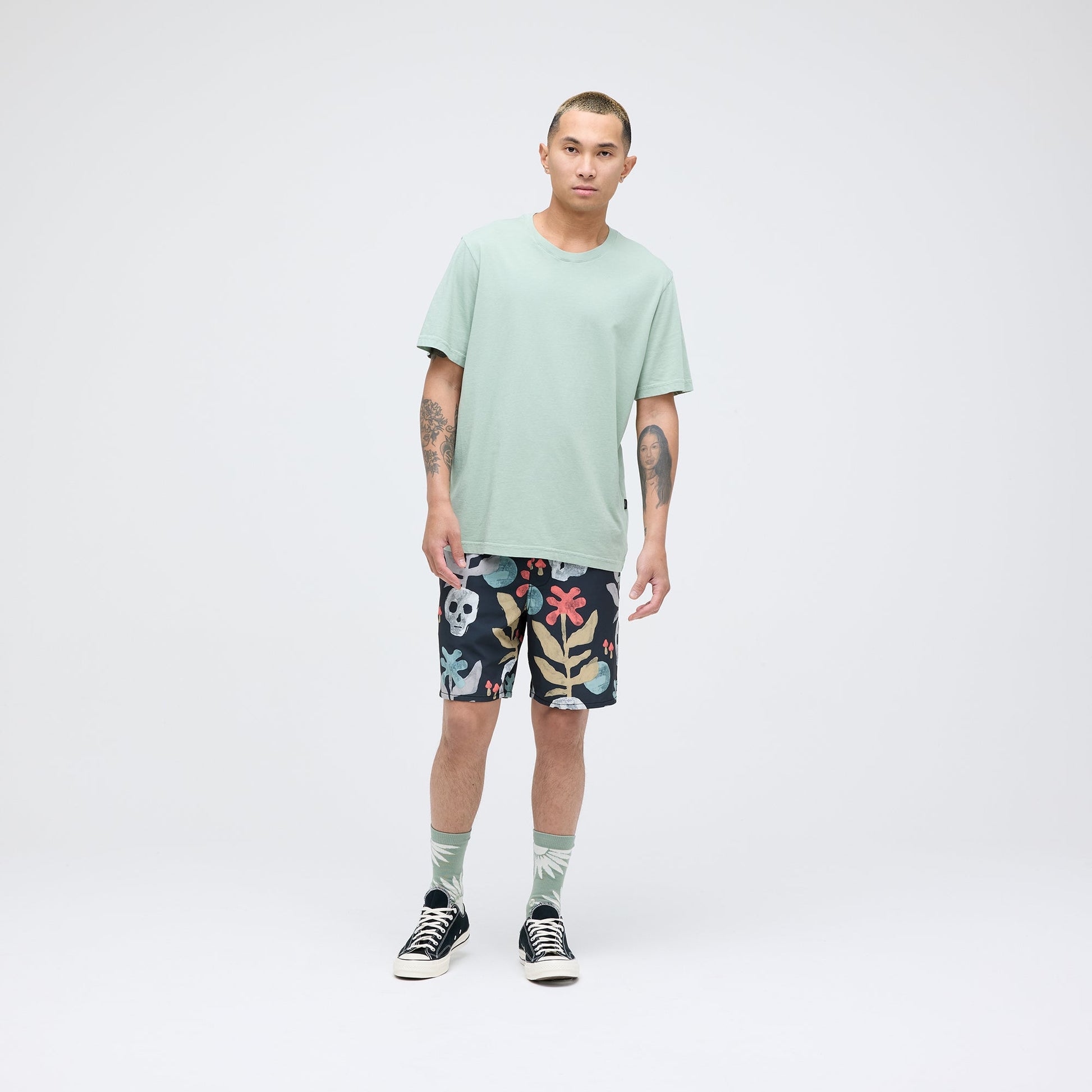Stance Studio Organic Cotton Tee Sea Green |model