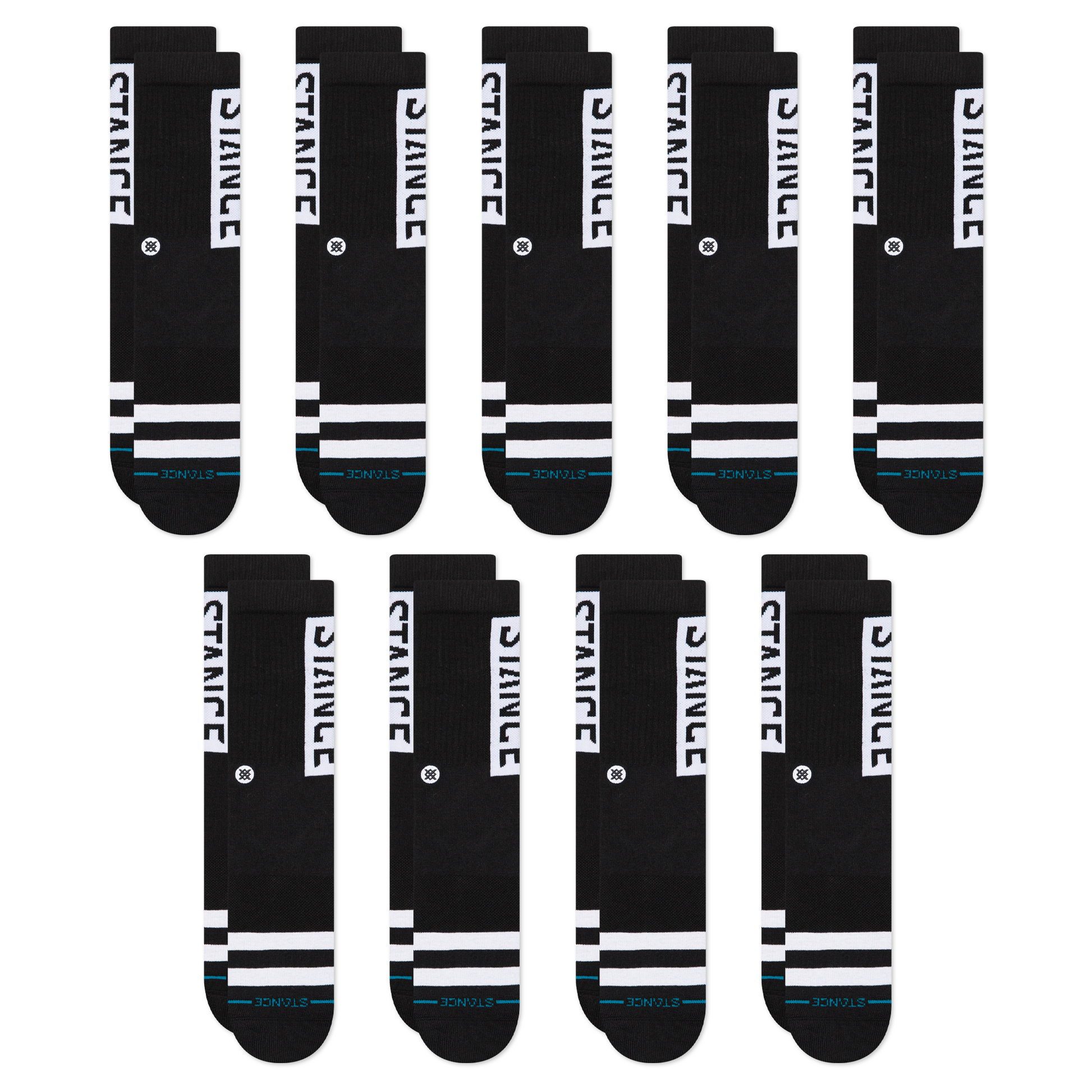 Stance OG Crew Sock 9 Pack Black