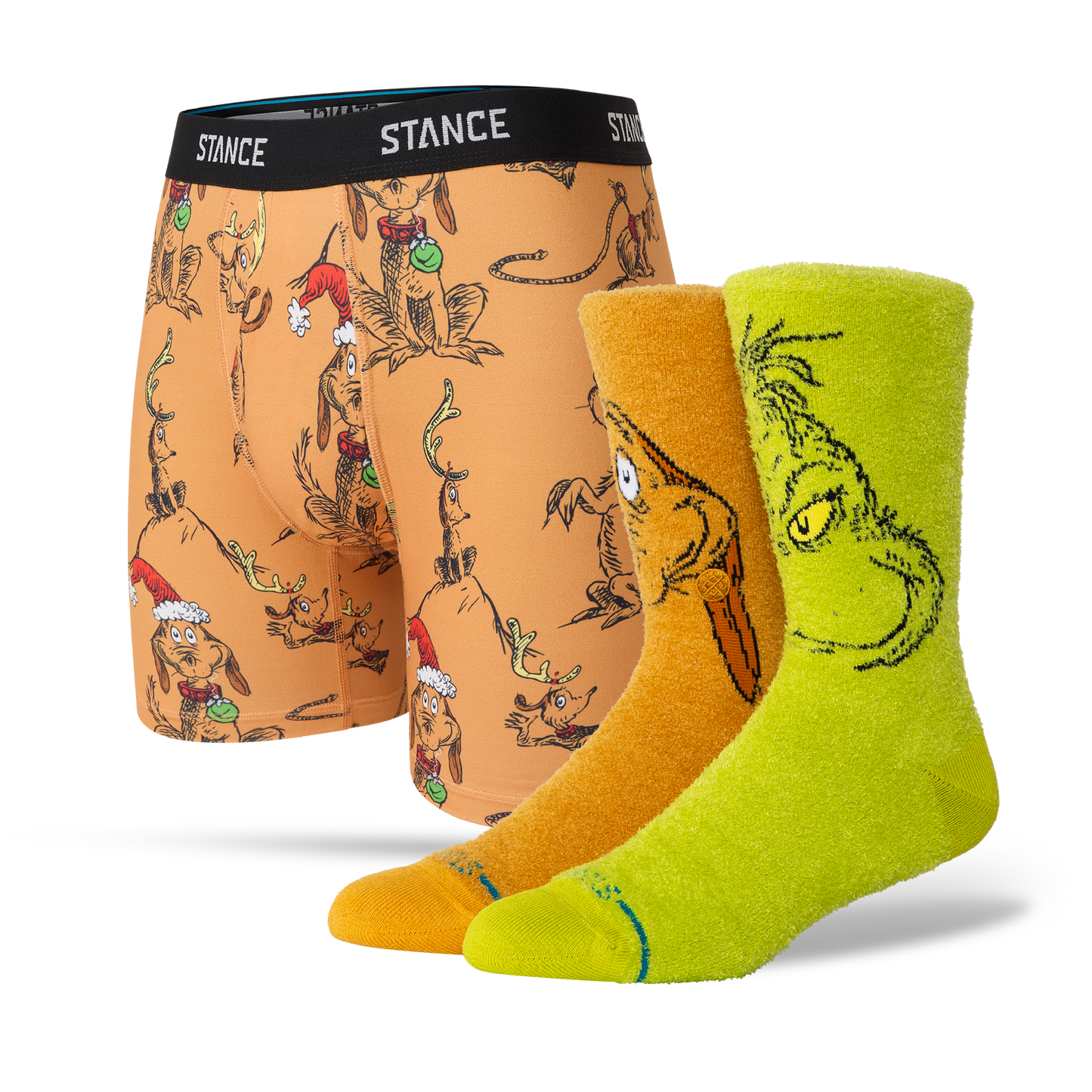Stance Grinch Festive Boxer Brief &amp; Crew Sock 2 Pack Multi
