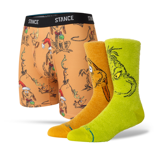 Stance Grinch Festive Boxer Brief & Crew Sock 2 Pack Multi