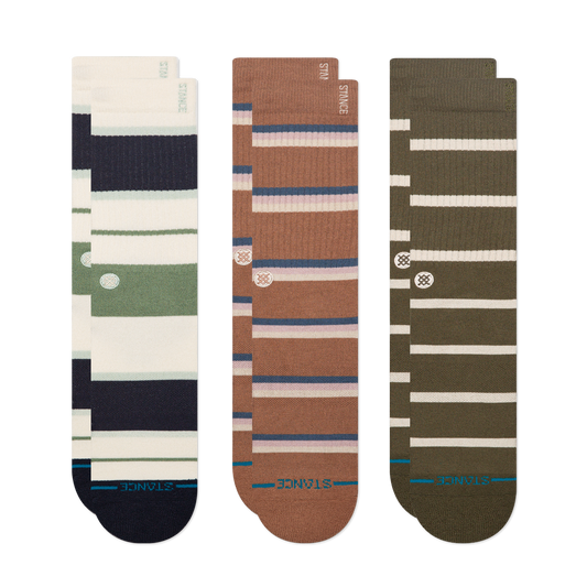 Stance Lifestyle Stripe Crew Sock 3 Pack Multi